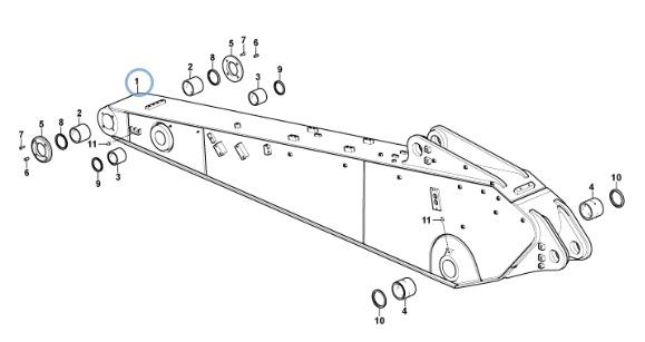 Втулки пальцы ковшевой трапеции Volvo EC300DL рукоять 3,      05 м HD — фото 3